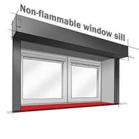 Non-flammable window sill